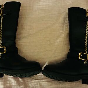 FabKids Black Kids Boots with Gold Zipper